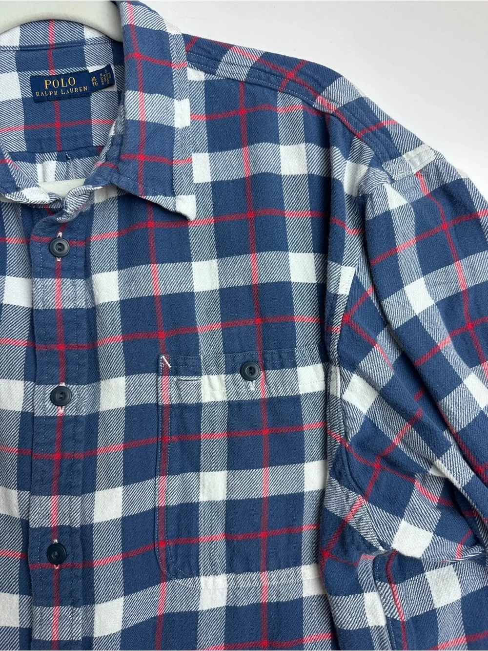 Polo Ralph Lauren Men’s Blue Flannel Shirt Size XL